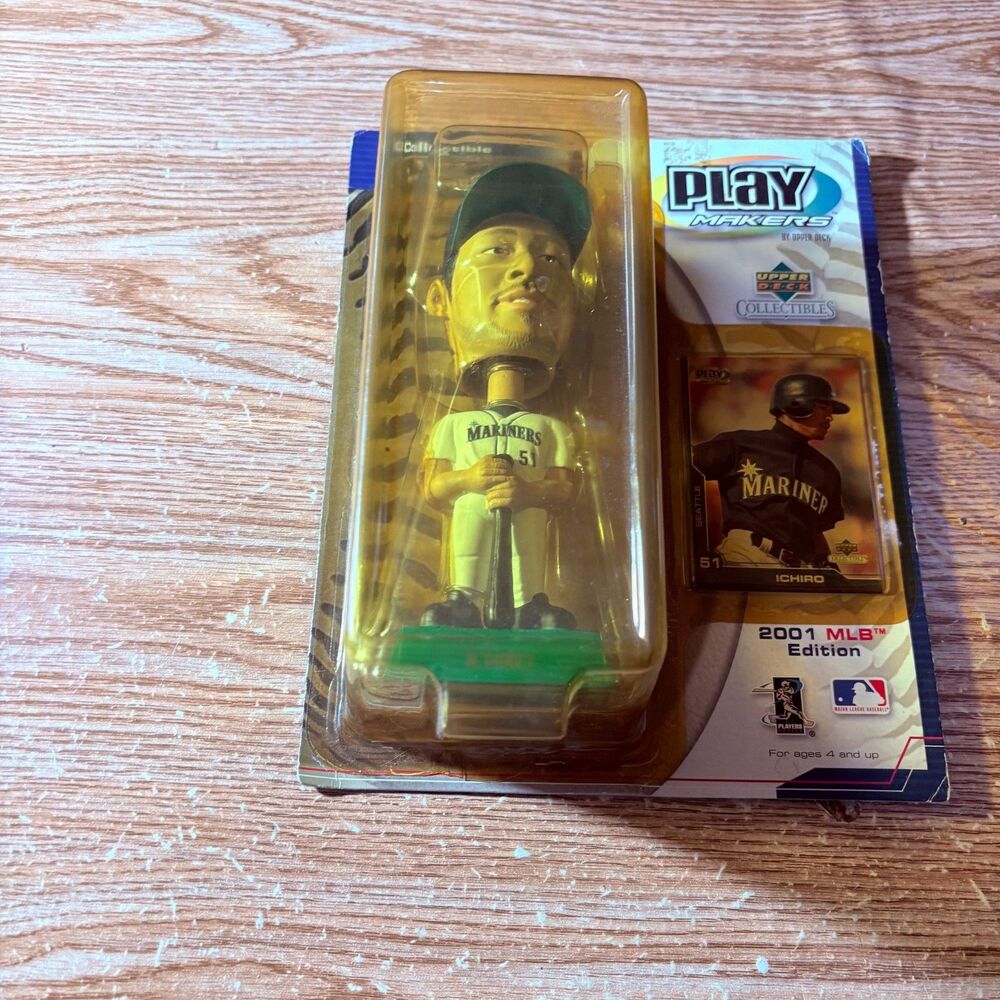 2001 MLB Play Makers Upper Deck Collection. Seattle Mariners Ichiro Bobblehead